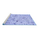 Sideview of Machine Washable Abstract Blue Modern Rug, wshabs2669blu