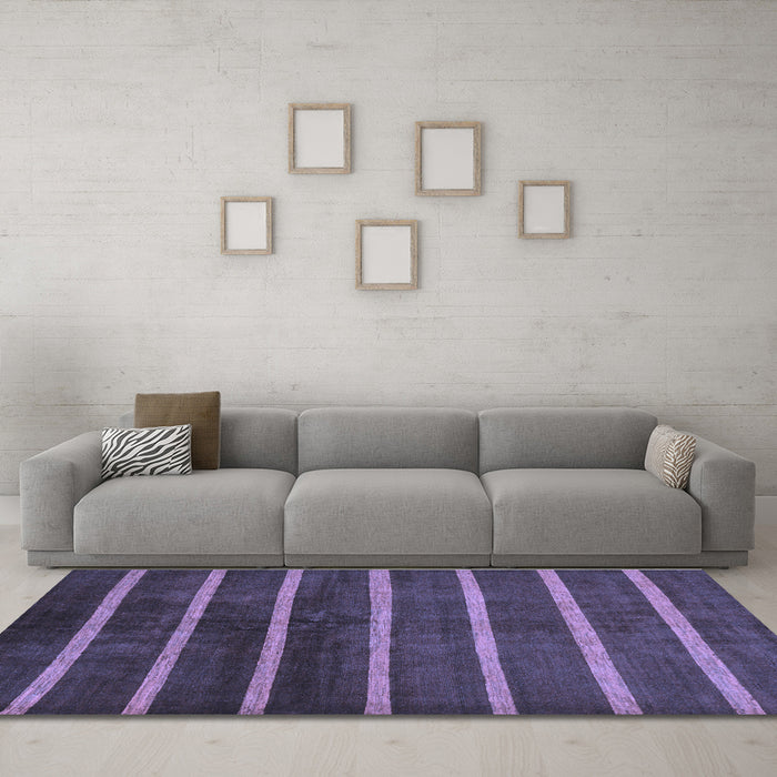 Machine Washable Oriental Blue Modern Rug in a Living Room, wshabs266blu