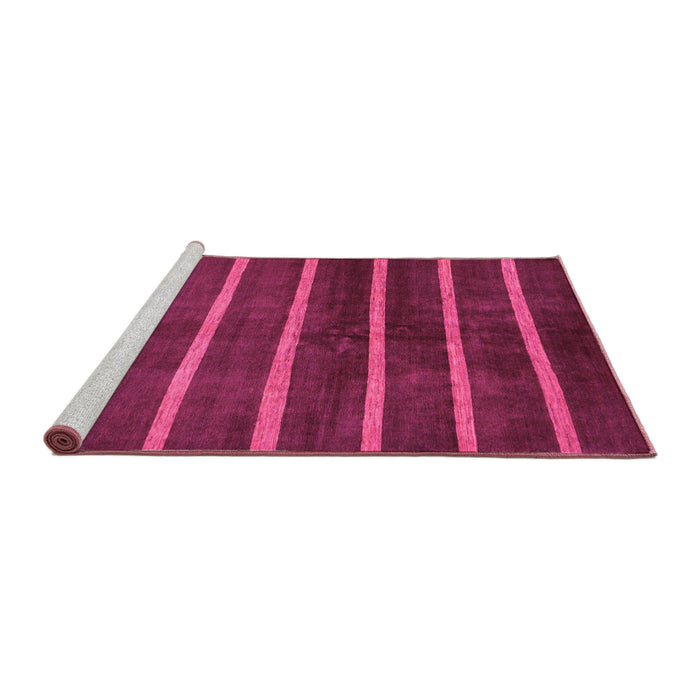 Sideview of Machine Washable Oriental Pink Modern Rug, wshabs266pnk