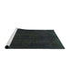 Sideview of Machine Washable Abstract Gunmetal Green Rug, wshabs2670