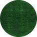 Round Persian Green Bohemian Rug, abs2670grn