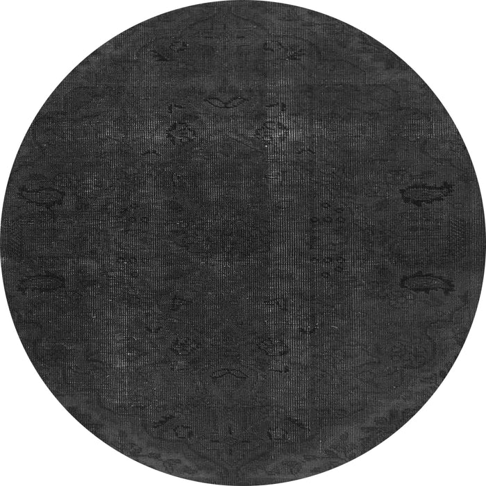 Round Machine Washable Persian Gray Bohemian Rug, wshabs2670gry