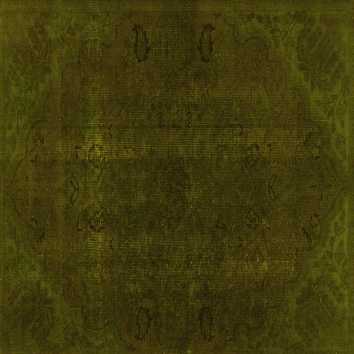 Square Machine Washable Persian Yellow Bohemian Rug, wshabs2670yw