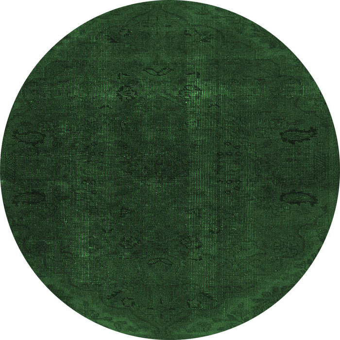 Round Persian Emerald Green Bohemian Rug, abs2670emgrn