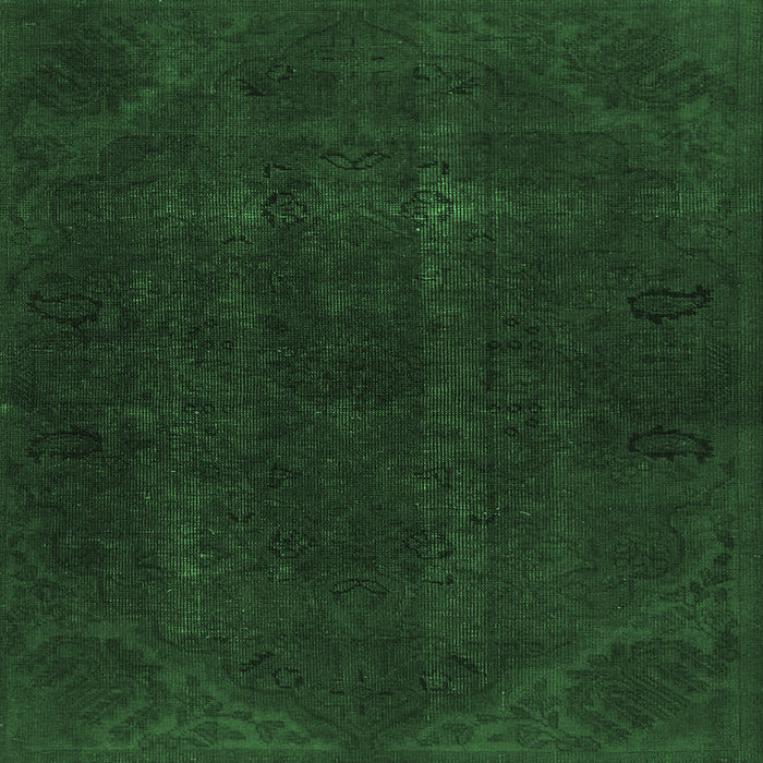 Square Machine Washable Persian Emerald Green Bohemian Area Rugs, wshabs2670emgrn