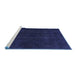 Sideview of Machine Washable Persian Blue Bohemian Rug, wshabs2670blu