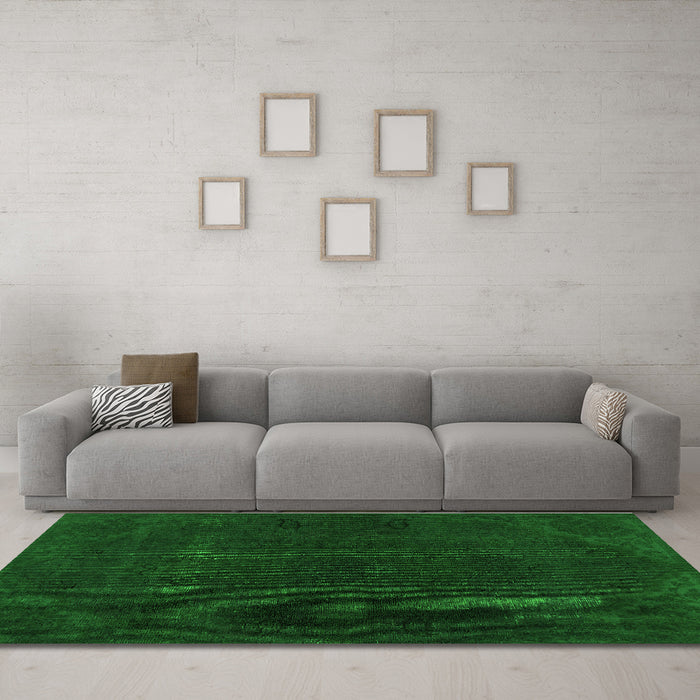 Machine Washable Persian Green Bohemian Area Rugs in a Living Room,, wshabs2670grn