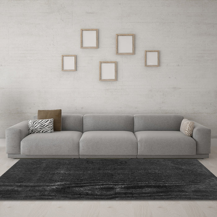 Machine Washable Persian Gray Bohemian Rug in a Living Room,, wshabs2670gry