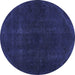 Round Persian Blue Bohemian Rug, abs2670blu