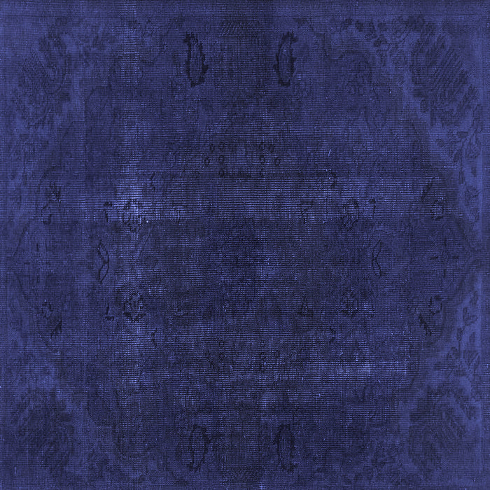 Square Machine Washable Persian Blue Bohemian Rug, wshabs2670blu