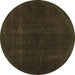 Round Persian Brown Bohemian Rug, abs2670brn