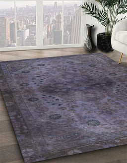 Abstract Plum Purple Modern Rug in Family Room, abs2671