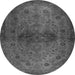 Round Abstract Gray Modern Rug, abs2671gry