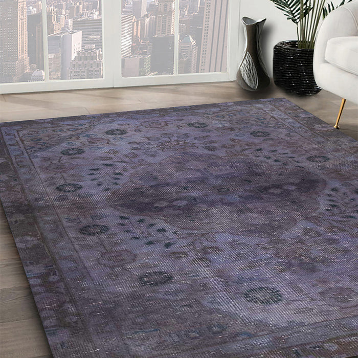 Machine Washable Abstract Plum Purple Rug in a Family Room, wshabs2671