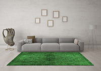 Machine Washable Abstract Green Modern Rug, wshabs2671grn