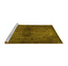 Sideview of Machine Washable Abstract Yellow Modern Rug, wshabs2671yw