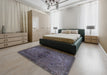 Abstract Plum Purple Modern Rug in a Bedroom, abs2671