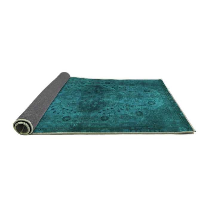Sideview of Abstract Turquoise Modern Rug, abs2671turq