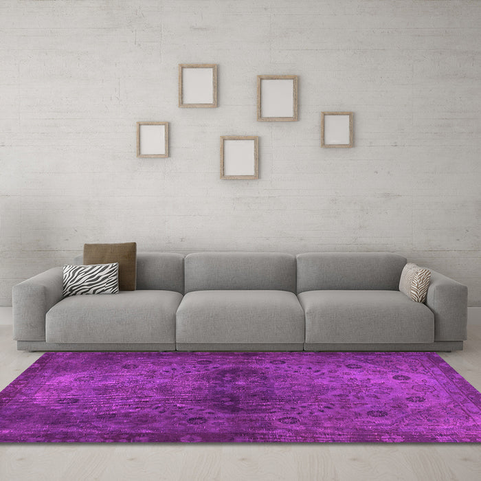 Machine Washable Abstract Pink Modern Rug in a Living Room, wshabs2671pnk