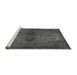 Sideview of Machine Washable Abstract Gray Modern Rug, wshabs2671gry