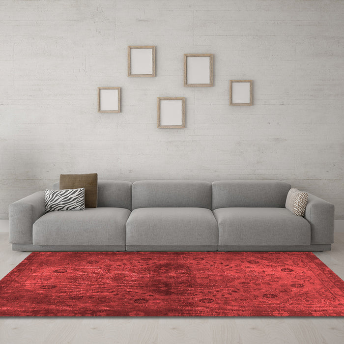 Modern Red Washable Rugs