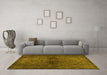 Machine Washable Abstract Yellow Modern Rug in a Living Room, wshabs2671yw