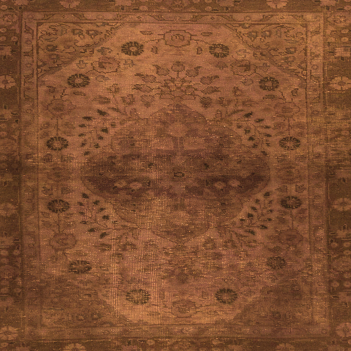 Square Machine Washable Abstract Orange Modern Area Rugs, wshabs2671org