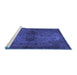 Sideview of Machine Washable Abstract Blue Modern Rug, wshabs2671blu