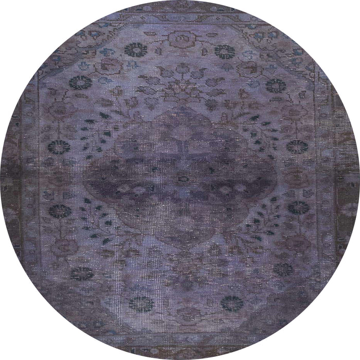 Round Abstract Plum Purple Modern Rug, abs2671
