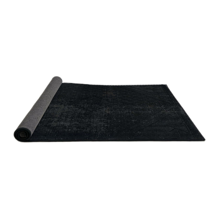 Sideview of Abstract Gunmetal Green Modern Rug, abs2672