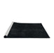 Sideview of Machine Washable Abstract Gunmetal Green Rug, wshabs2672