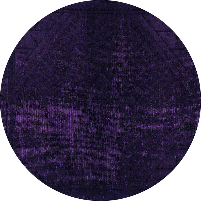 Round Abstract Purple Modern Rug, abs2672pur