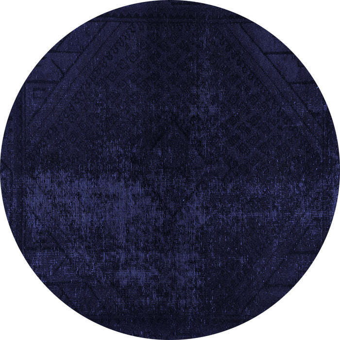 Round Machine Washable Abstract Blue Modern Rug, wshabs2672blu