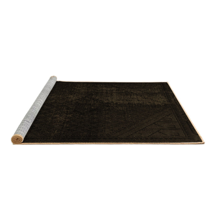 Sideview of Machine Washable Abstract Brown Modern Rug, wshabs2672brn