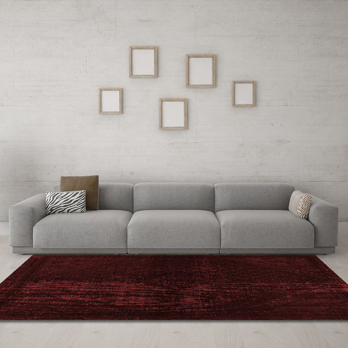 Modern Red Washable Rugs