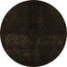 Round Abstract Brown Modern Rug, abs2672brn