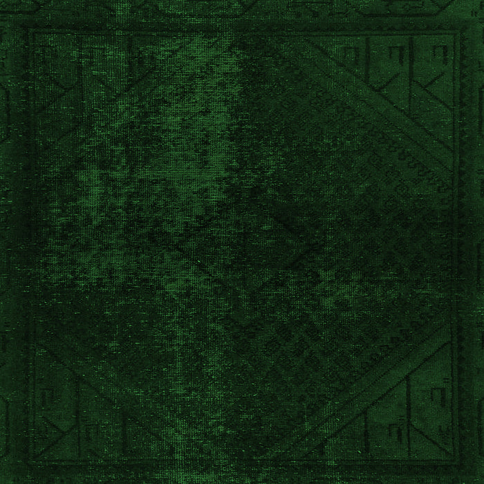 Square Abstract Green Modern Rug, abs2672grn