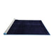 Sideview of Machine Washable Abstract Blue Modern Rug, wshabs2672blu