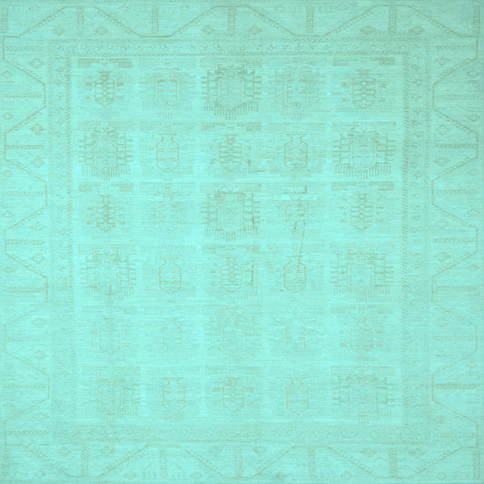 Square Oriental Light Blue Traditional Rug, abs2673lblu