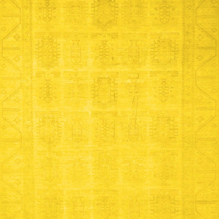 Machine Washable Oriental Yellow Traditional Rug, wshabs2673yw