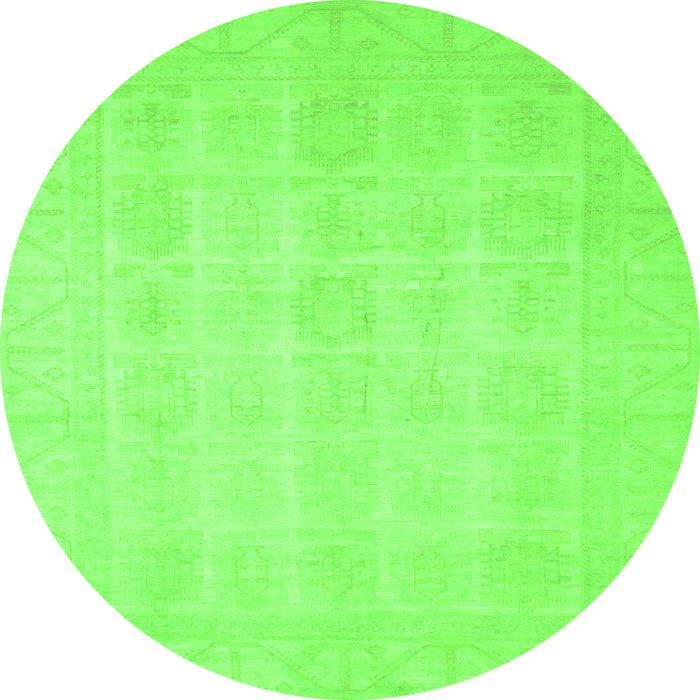 Round Oriental Green Traditional Rug, abs2673grn