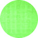 Round Oriental Green Traditional Rug, abs2673grn