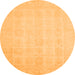 Round Machine Washable Oriental Orange Traditional Area Rugs, wshabs2673org