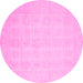 Round Oriental Pink Traditional Rug, abs2673pnk