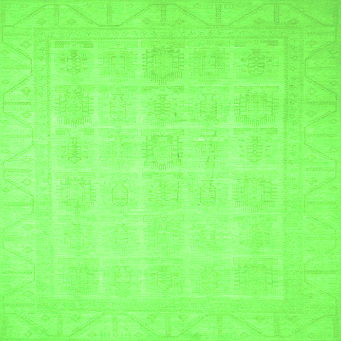 Square Oriental Green Traditional Rug, abs2673grn