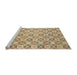 Sideview of Machine Washable Abstract Yellow Rug, wshabs2674