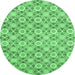 Round Abstract Emerald Green Modern Rug, abs2674emgrn