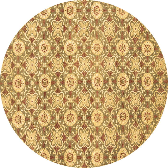 Round Abstract Brown Modern Rug, abs2674brn