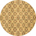 Round Abstract Brown Modern Rug, abs2674brn