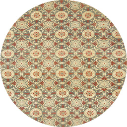 Round Abstract Yellow Modern Rug, abs2674